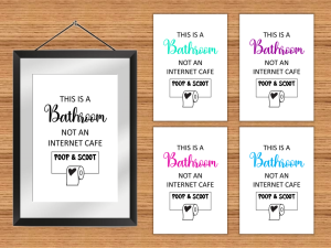 Bathroom sign- not an internet cafe