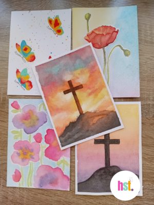 Crosses & flowers Greeting Cards (pack of 5)