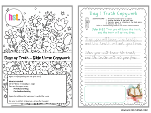 30 days of Truth verses copy work