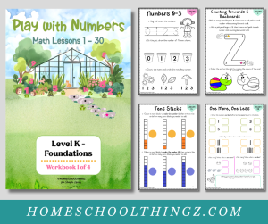 Play By Numbers: Math K Workbook 1, Lessons 1-30
